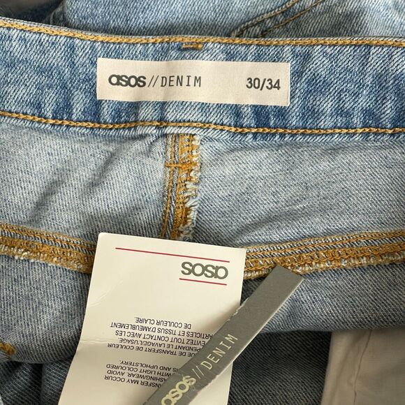 New ASOS Farleigh High Waist Slim Mom Jeans with Bum Rips Women's Size 30 - Picture 3 of 10